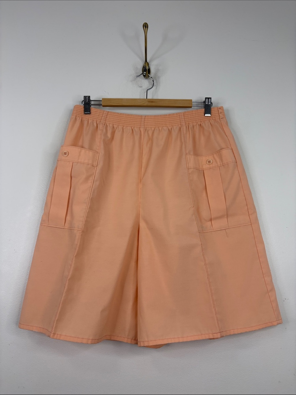 Vintage Shorts Women XL Peach High Waist Wide Leg 80s Made in Canada Coastal 80s